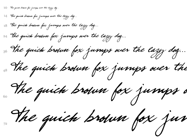 True Blue font waterfall
